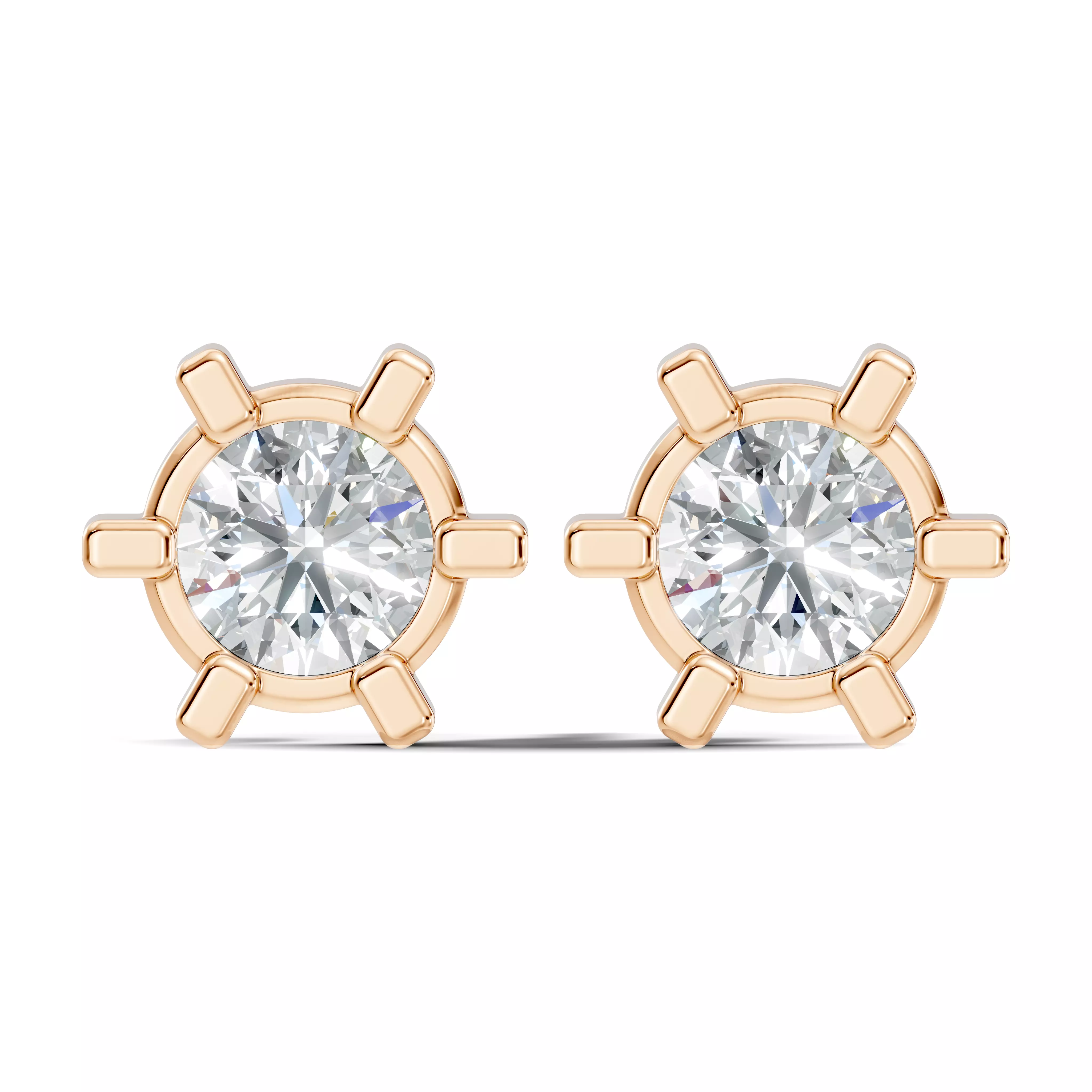 Solitaire Studs Earrings 3D print model