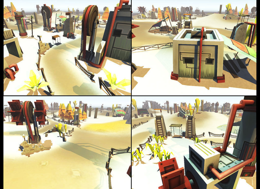 Toon Level Desert Low-poly 3D model_1