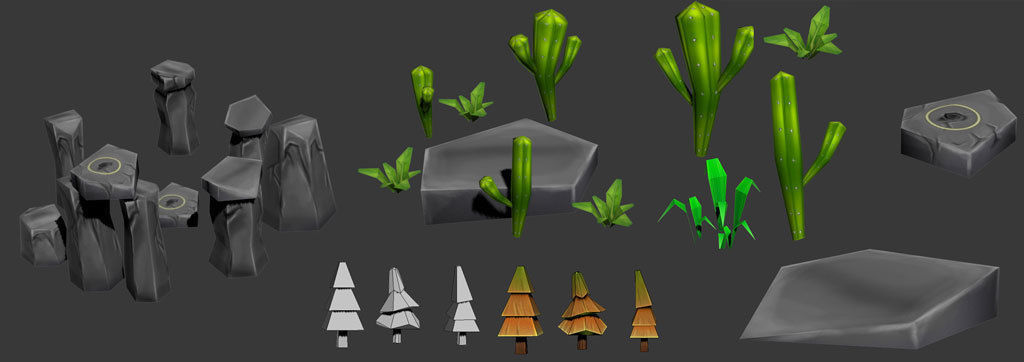 Toon Level Desert Low-poly 3D model_12