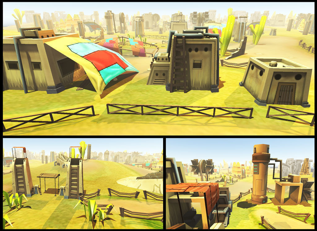 Toon Level Desert Low-poly 3D model_3