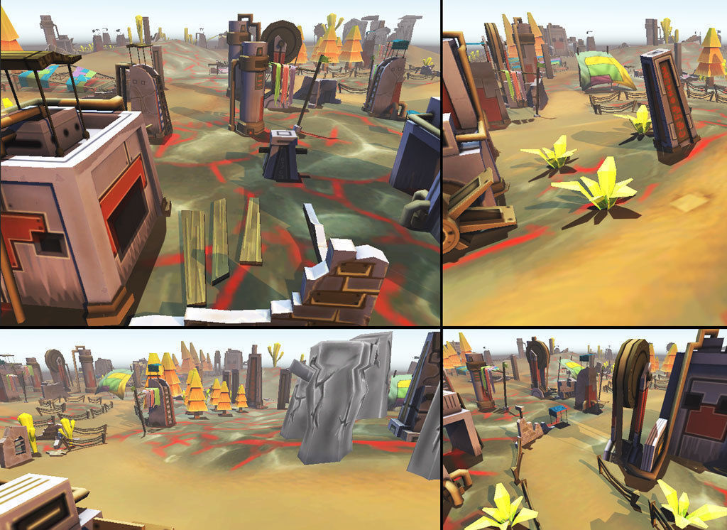 Toon Level Desert Low-poly 3D model_2