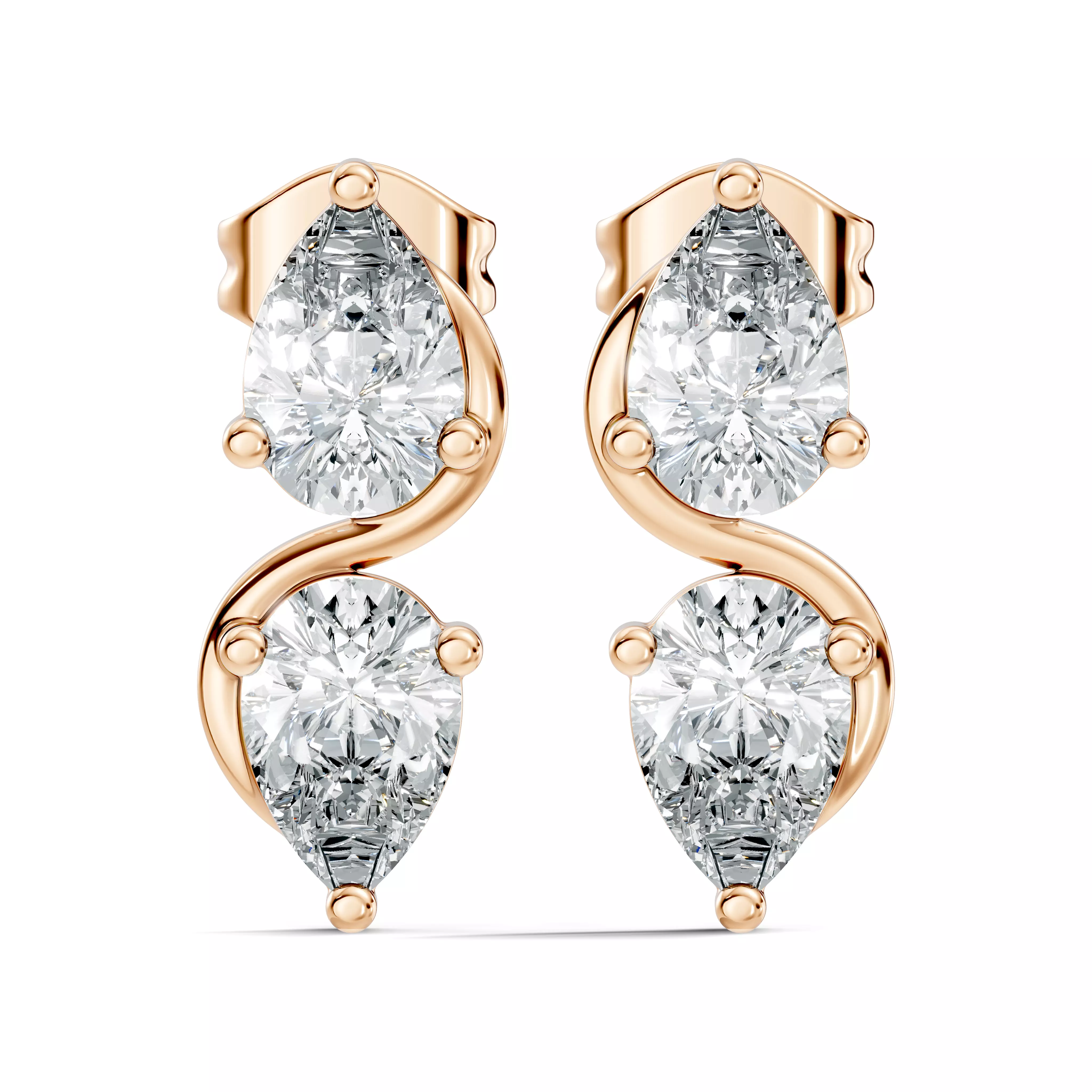 Solitaire Studs Earrings 3D print model