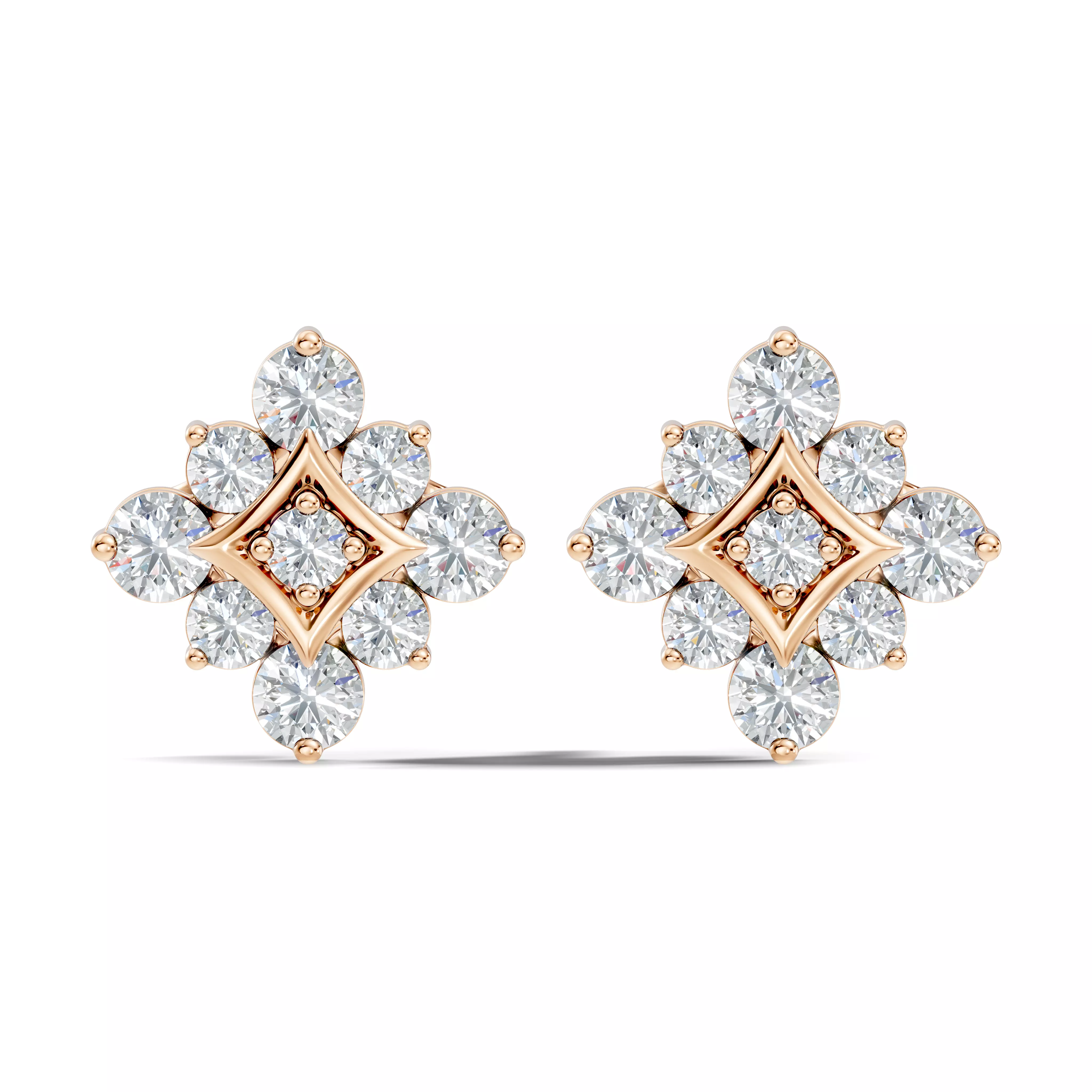 Solitaire Studs Earrings 3D print model