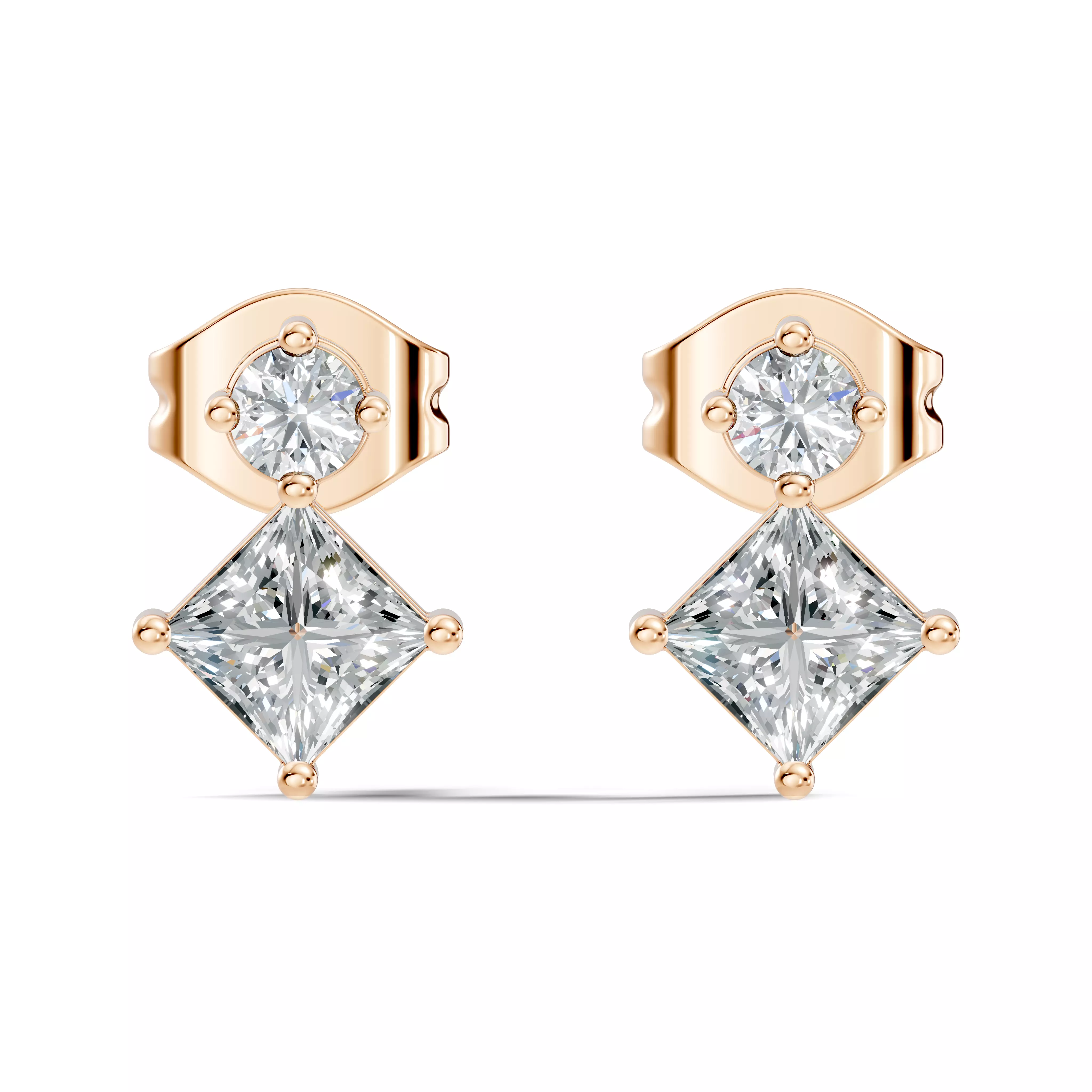 Solitaire Studs Earrings 3D print model