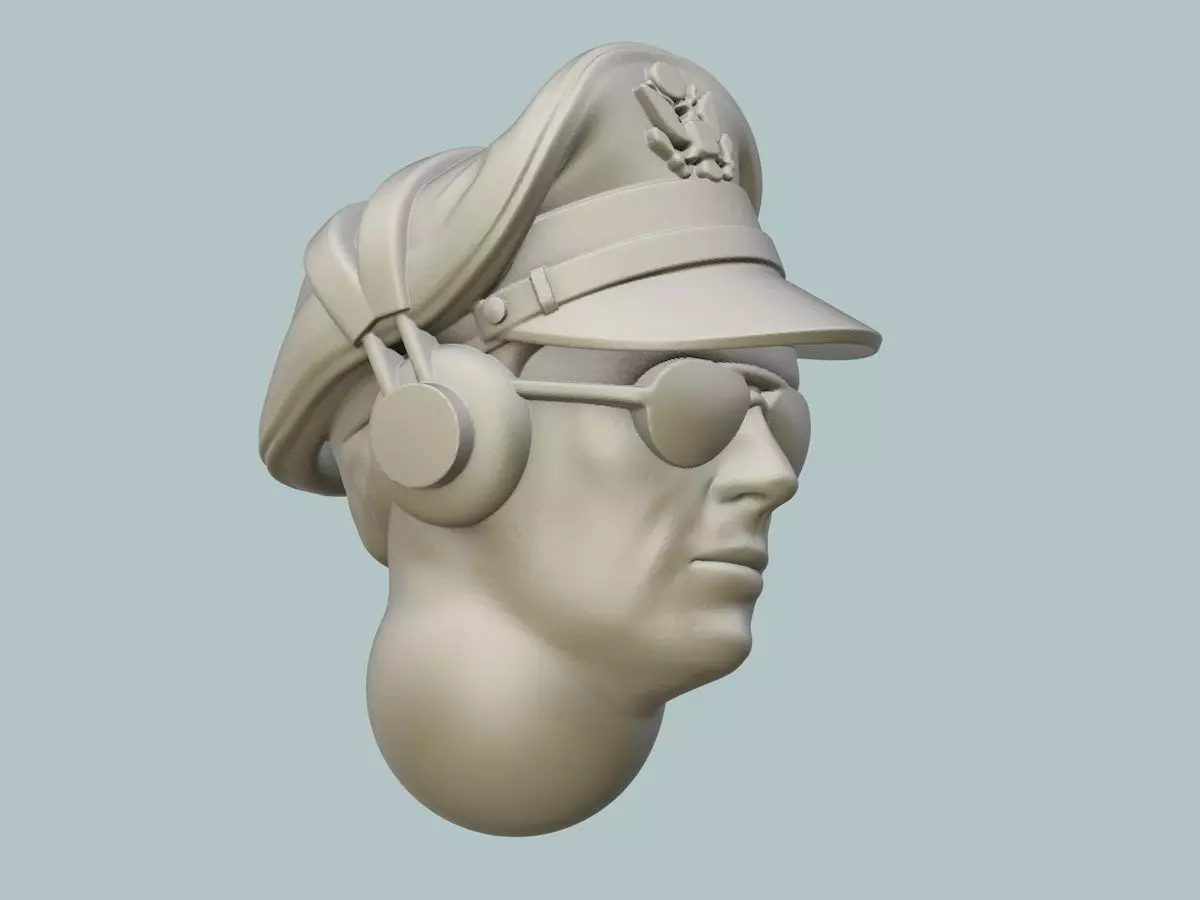 B-17 Pilot Head 3D print model_0