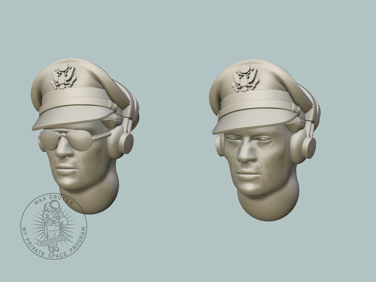 B-17 Pilot Head 3D print model_2