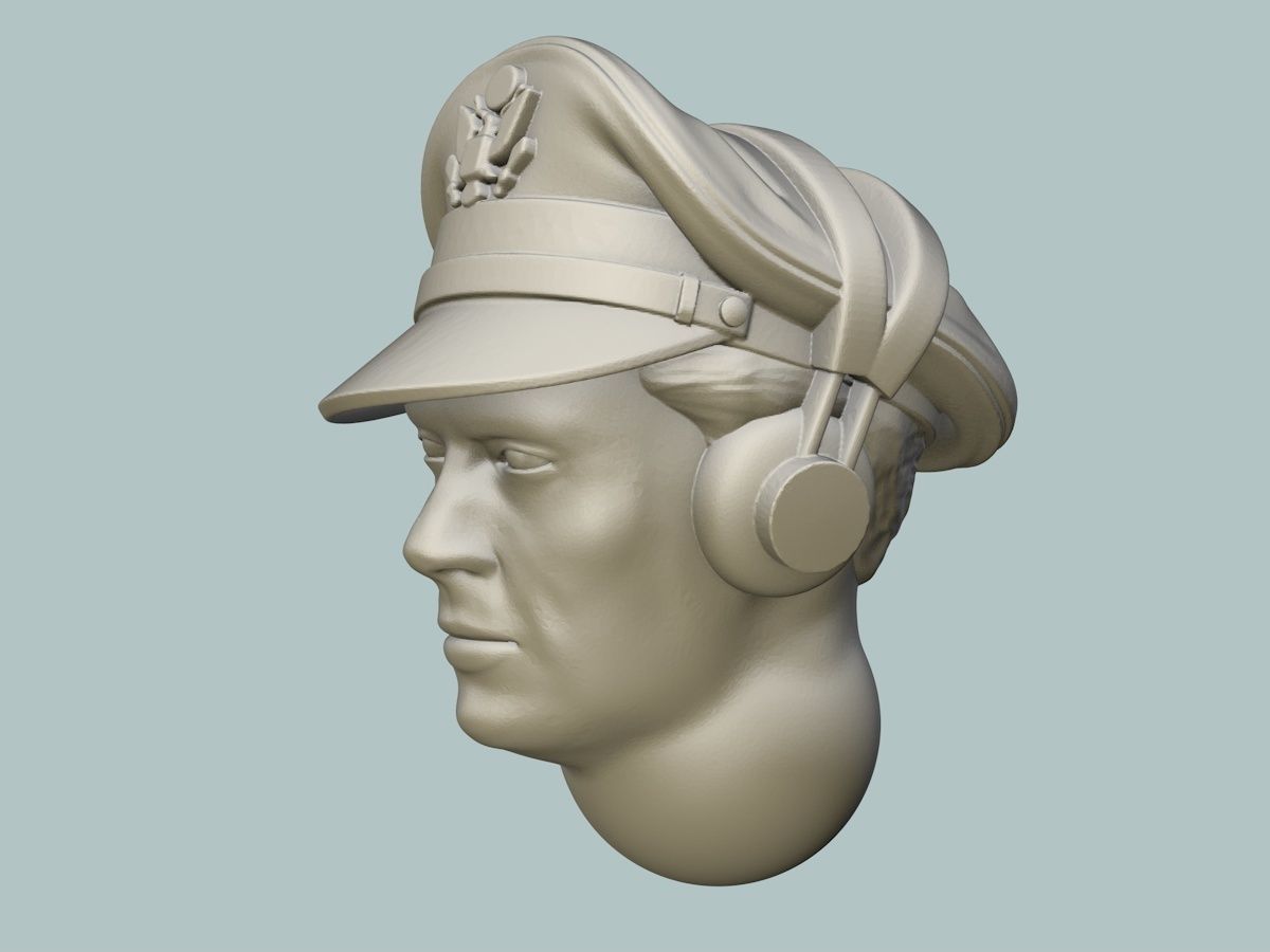 B-17 Pilot Head 3D print model_1