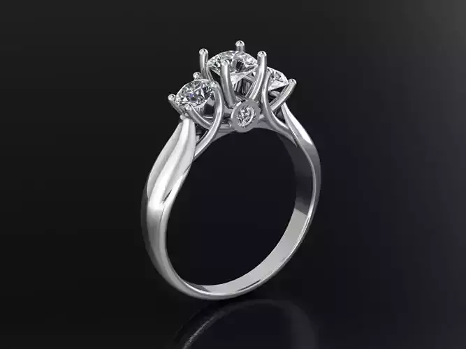 Janet three stone diamond engagement ring