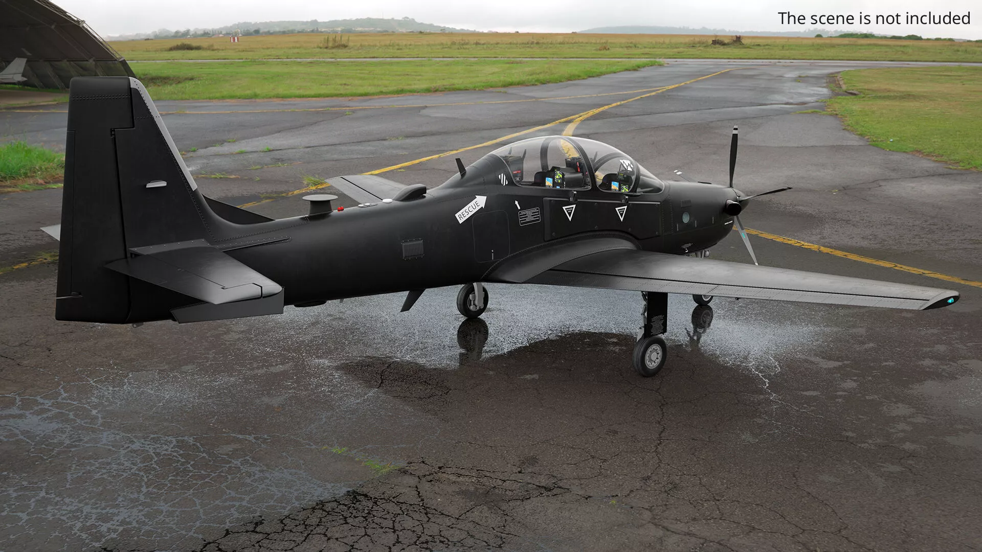 Unarmed Patrolling Turboprop Aircraft Rigged for Maya 3D model