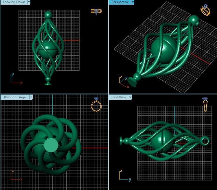 Pendant gold 3D print model_2