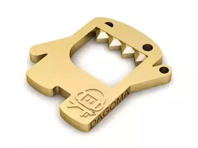 Pendant gold monster key ring