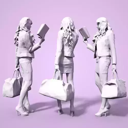 Girl Low poly Sculpture