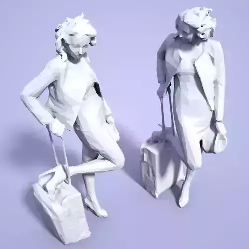 Girl Low poly Sculpture