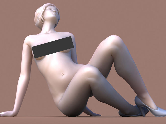 Woman sitting 02 3D print model
