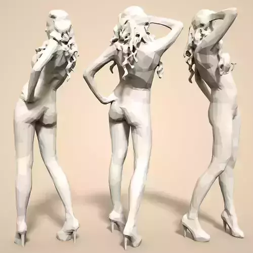 Girl Low poly Sculpture
