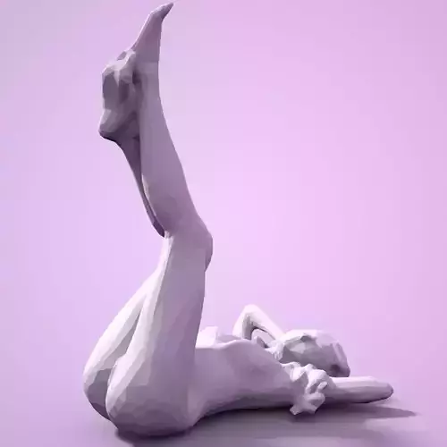 Girl Low poly Sculpture 3D print model