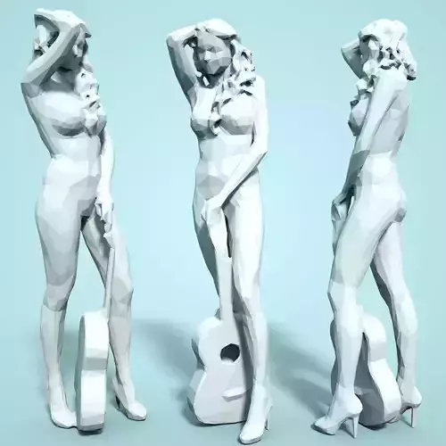 Girl Low poly Sculpture