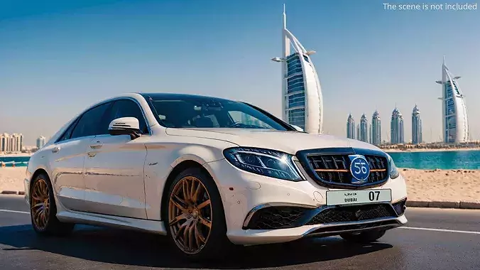 UAE Dubai Vehicle License Plate 07 Limited Edition White 3D model 2