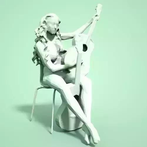 Girl Low poly Sculpture