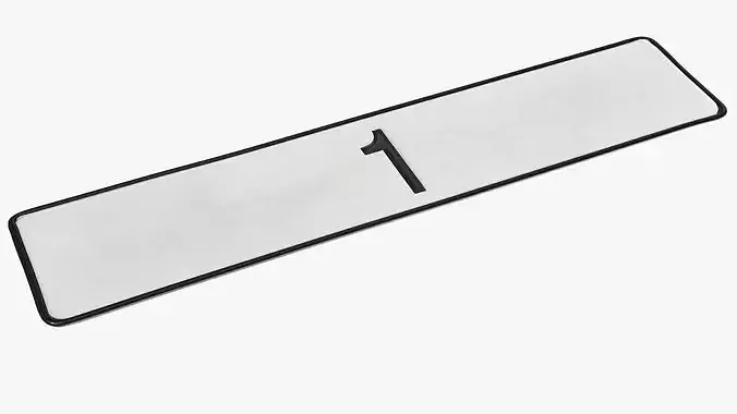Prestige Vehicle License Plate UAE Single Digit White 3D model