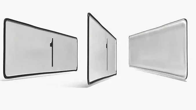 Prestige Vehicle License Plate UAE Single Digit White 3D model 3