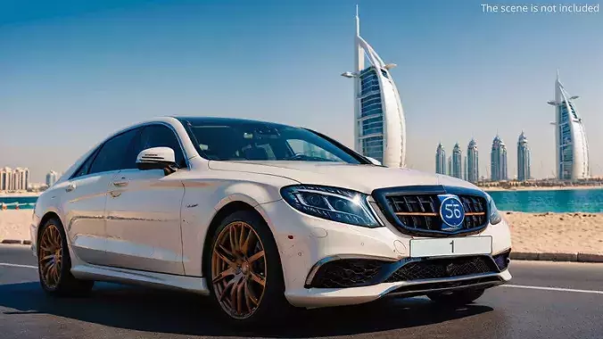 Prestige Vehicle License Plate UAE Single Digit White 3D model 2