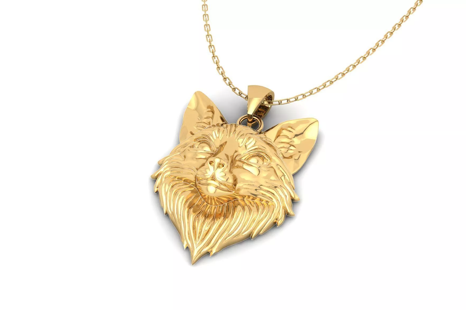 Fox-wolf Head Pendant 089 3D print model