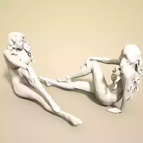 Girl Low poly Sculpture