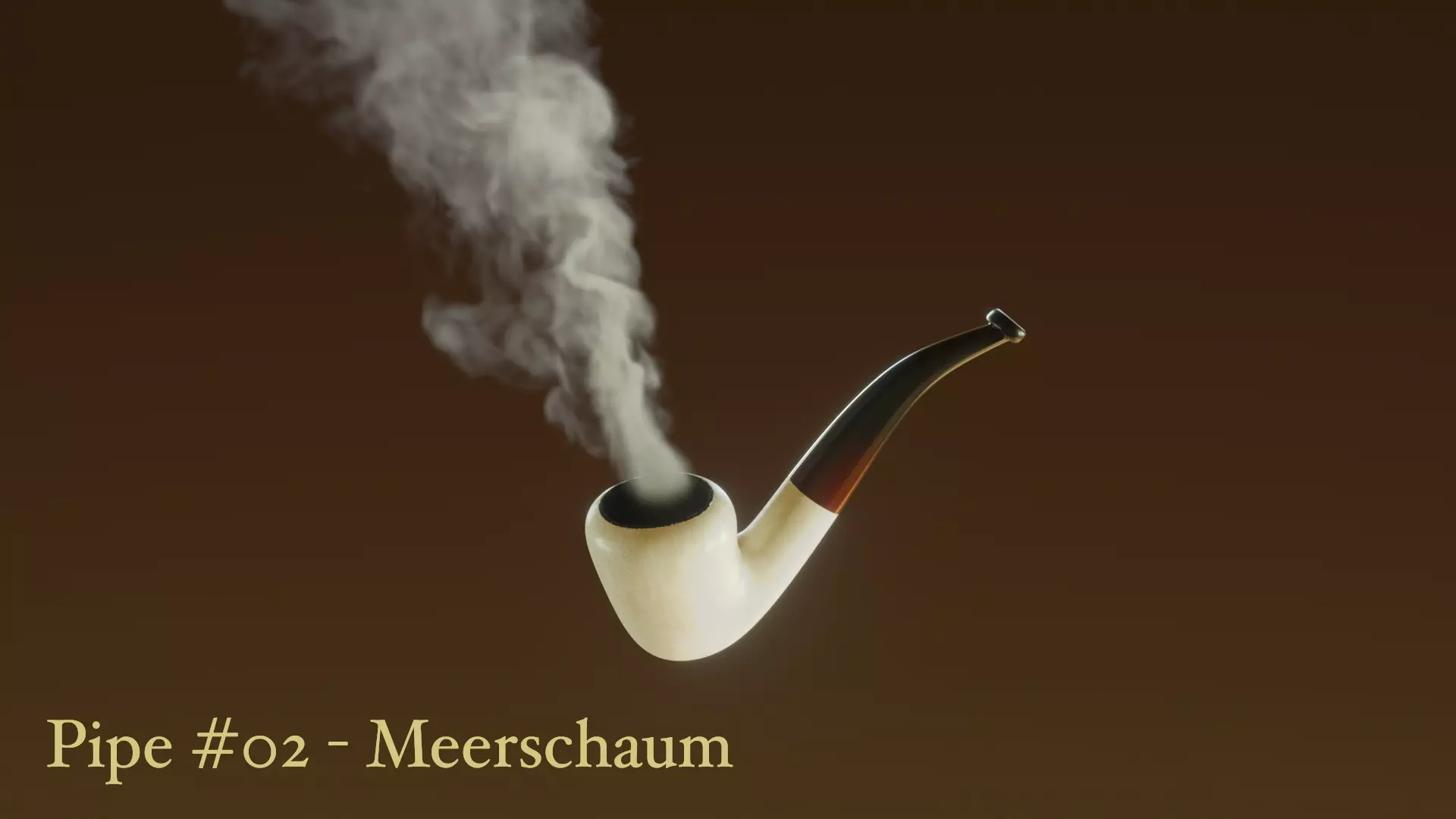 Tobacco Pipe 02 - Meerschaum - With Animated VDB Smoke Low-poly 3D model