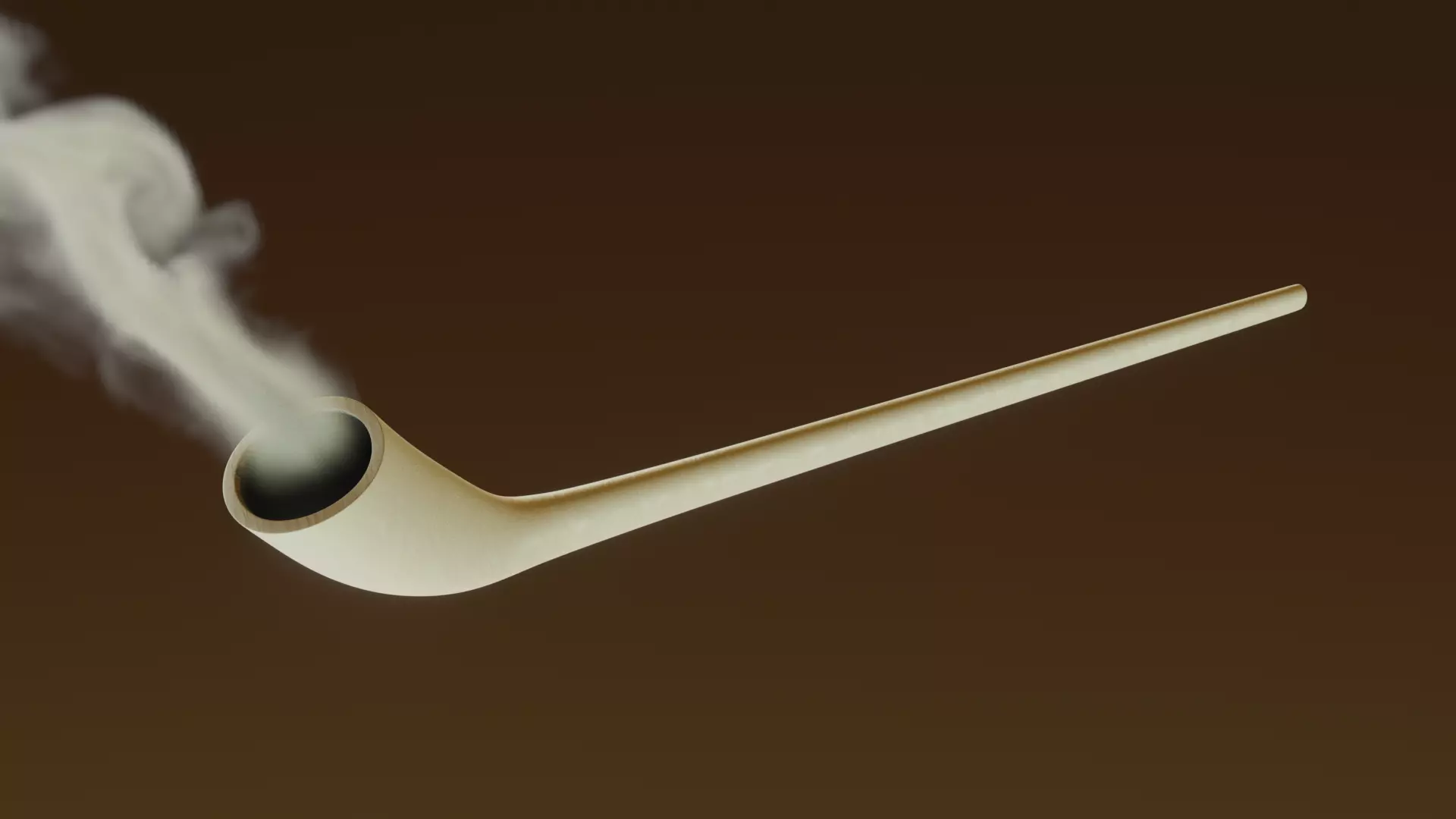 Tobacco Pipe 04 - Clay - With Animated VDB Smoke Low-poly 3D model