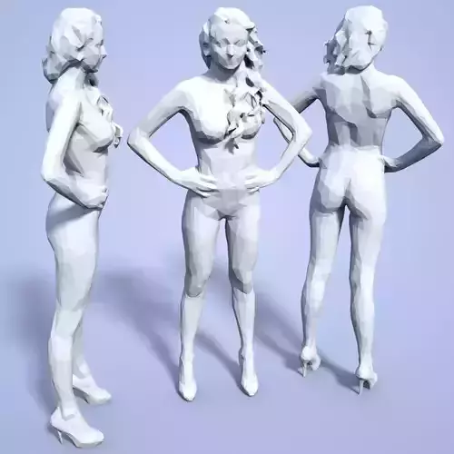 Girl Low poly Sculpture