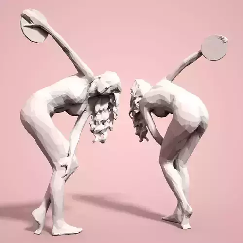 Girl Low poly Sculpture