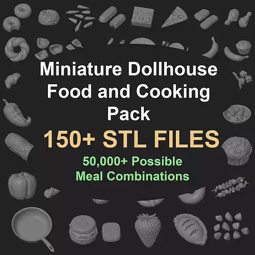 Miniature Dollhouse Food and Cooking Mega Pack 3D print model