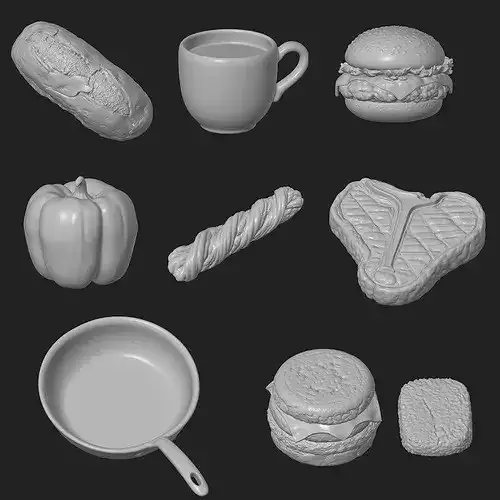 Miniature Dollhouse Food and Cooking Mega Pack 3D print model 5