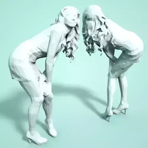 Girl Low poly Sculpture