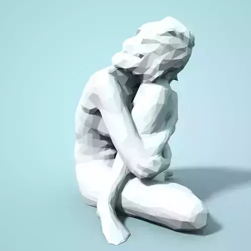 Girl Low poly Sculpture