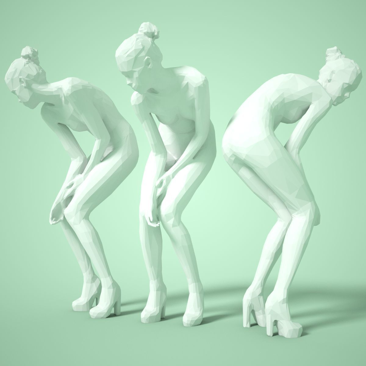Nude Girl Posing 1 3D print model_3