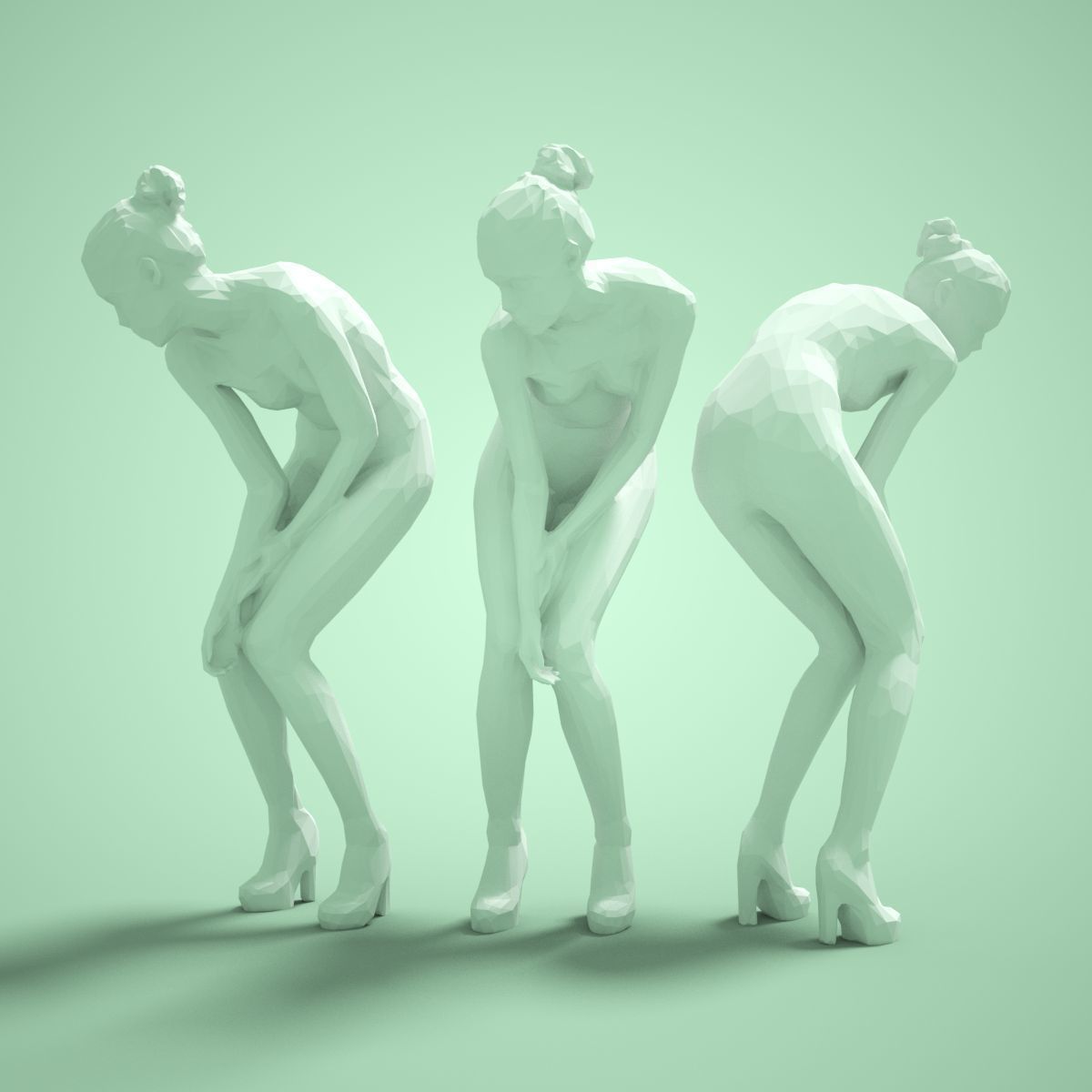 Nude Girl Posing 1 3D print model_4