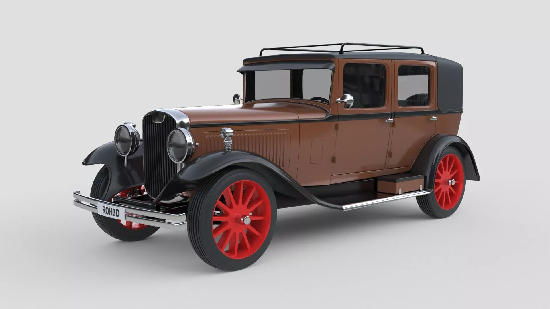 Generic Luxury Saloon Sedan 1930 Low-poly 3D model