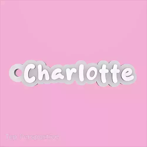 3D Printable Personalized Charlotte Name Keychain Tag