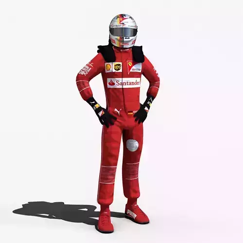 Sebastian Vettel 2017 Low-poly 3D model