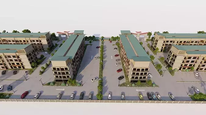 residential complex-Apartment 3D model 7