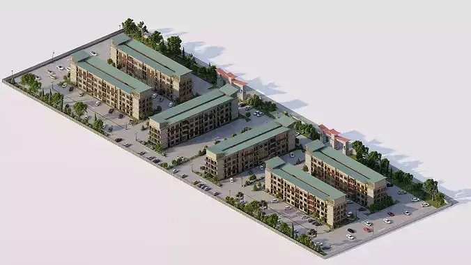 residential complex-Apartment 3D model 4