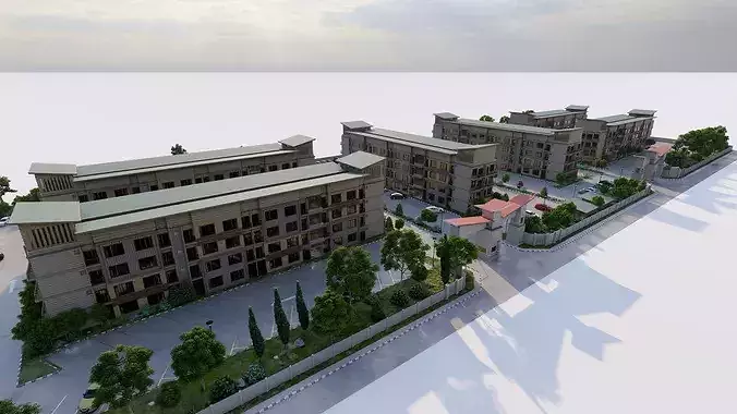 residential complex-Apartment 3D model 6