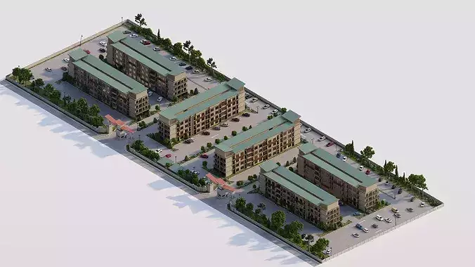 residential complex-Apartment 3D model 2