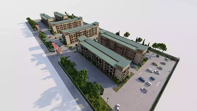 residential complex-Apartment 3D model 5