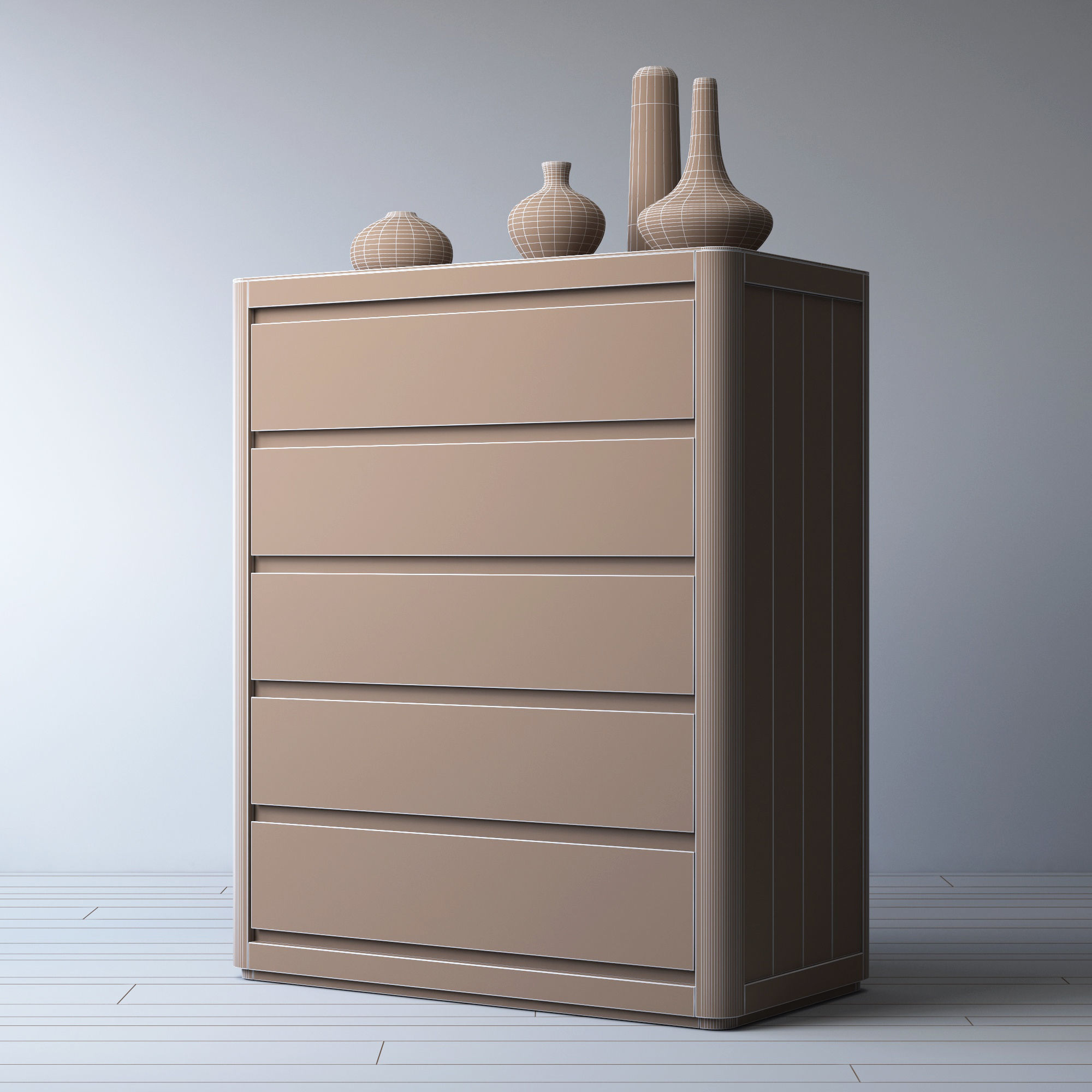 MARTENS 5-DRAWER NARROW DRESSER 3D model_5