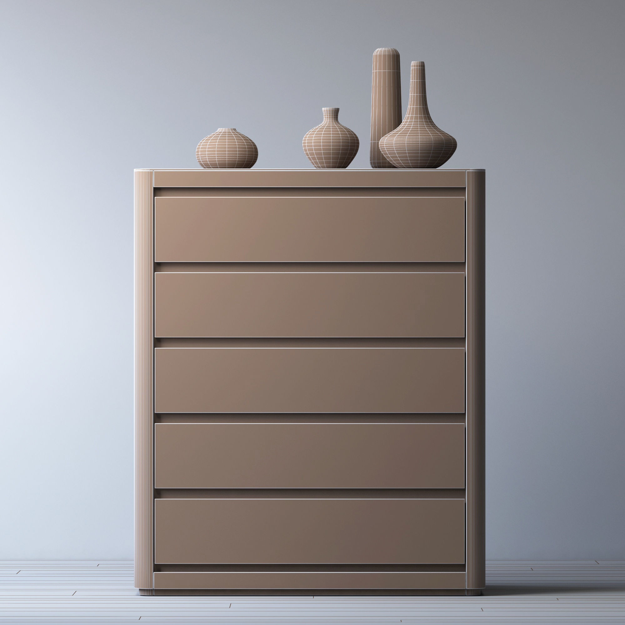 MARTENS 5-DRAWER NARROW DRESSER 3D model_4