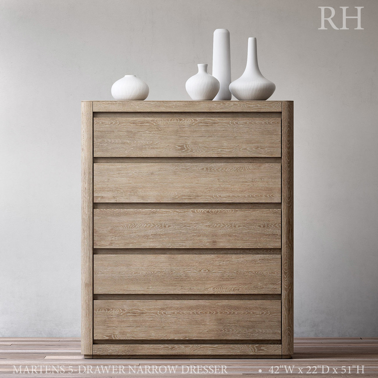 MARTENS 5-DRAWER NARROW DRESSER 3D model_1