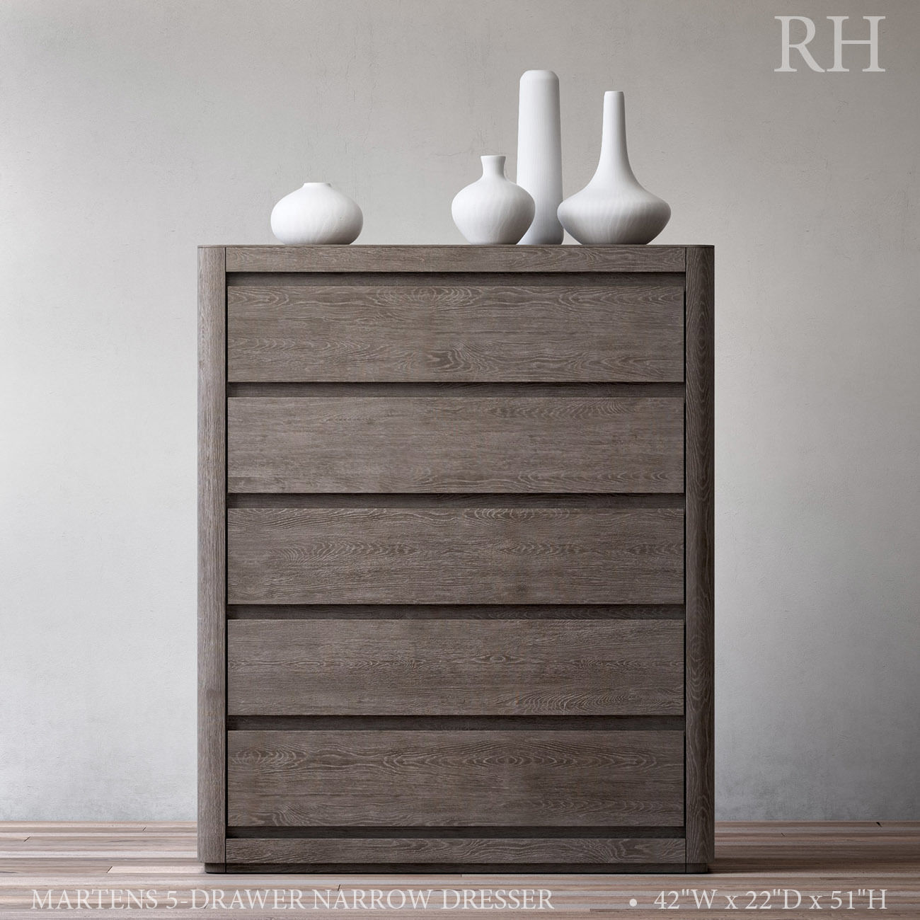 MARTENS 5-DRAWER NARROW DRESSER 3D model_2